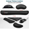 S Gel Memory Foam Set Keyboard Wrist Rest Pad, Mouse Wrist Cushion Support for Office, Lightweight,Black. 
