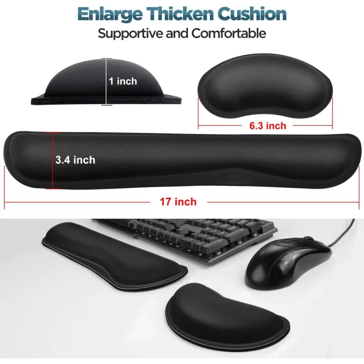 S%20Gel%20Memory%20Foam%20Set%20Keyboard%20Wrist%20Rest%20Pad,%20Mouse%20Wrist%20Cushion%20Support%20for%20Office,%20Lightweight,Black%20-%20Image%207