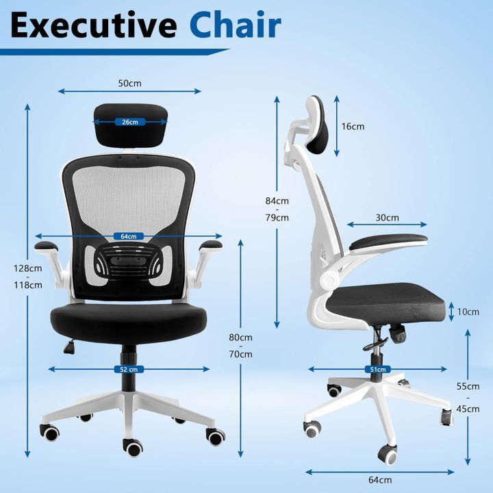 EXECUTIVE%20OFFICE%20CHAIR%20WITH%20HEAD%20REST%20(%20BLACK%20MESH%20&%20WHITE%20BODY)%20-%20OC1015%20-%20Image%205