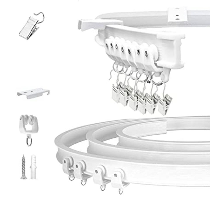 5M Track Rod Rail Plastic Flexible Ceiling Mounted Curtain Curved Rail ...