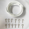 5M Curtain Wire Set Windows Wall Fanging Line Window Cord Wire PVC-coated White Curtain Household Accessories 1Set. 