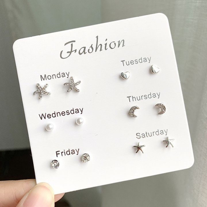 Simple%20Design%20One%20Week%20Earring%20Sets%20Ear%20Studs%20for%20Women%20Girls%20-%20Image%202