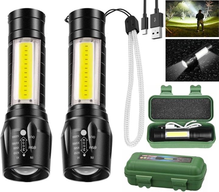 USB Rechargeable LED Touch Torch 1pc LED Portable Flashlight USB ...