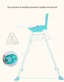 3-in-1 Convertible Baby High Chair Booster Toddler Stool Removable Tray Adjustable Legs Little Wawe. 