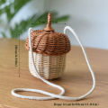 Pinecone Style Straw Bags Women Summer Handbag Rattan Woven Shoulder Crossbody Bags Handmade Messenger Bag Photo Props. 