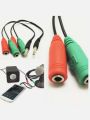 Headphone Mic Audio Y Splitter Cable Male to Dual Female Cable. 
