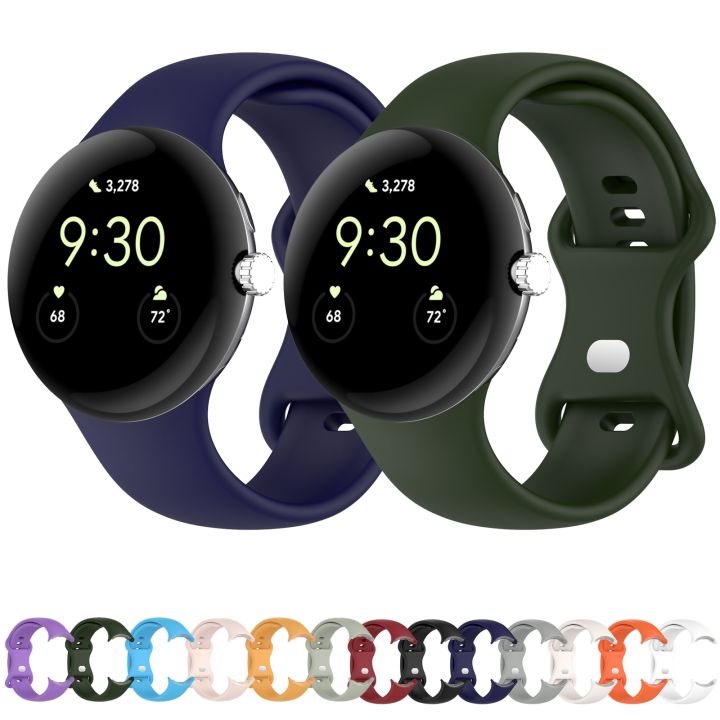 (New)%20For%20Google%20Pixel%20Watch%20Loop%20Type%20Solid%20Color%20Silicone%20Watch%20Band,%20Size:L%20-%20Image%203