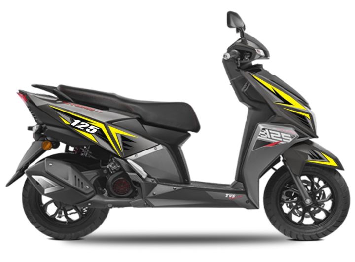 Ntorq Bike Stickers full Set Double Side Graphic Screen Printing Yellow Color Modify PVC Maccal Stickers