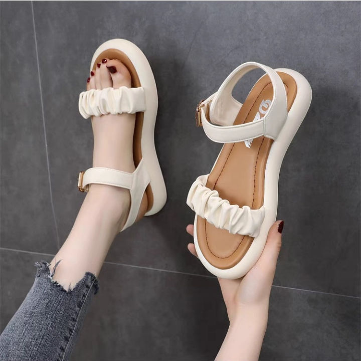 Lightweight%20Flat%20Women's%20Cute%20Platform%20Sandals%20Korean%20Style%20Versatile%20Mid%20Heel%20round%20Head%20Leisure%20Soft%20Bottom%20Beach%20Sandals%20for%20Students%20-%20Image%205