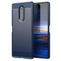 lthmy for Sony Xperia 1 Case Carbon Fiber TPU Soft Silicone Back Cover Armor Phone Case Casing. 