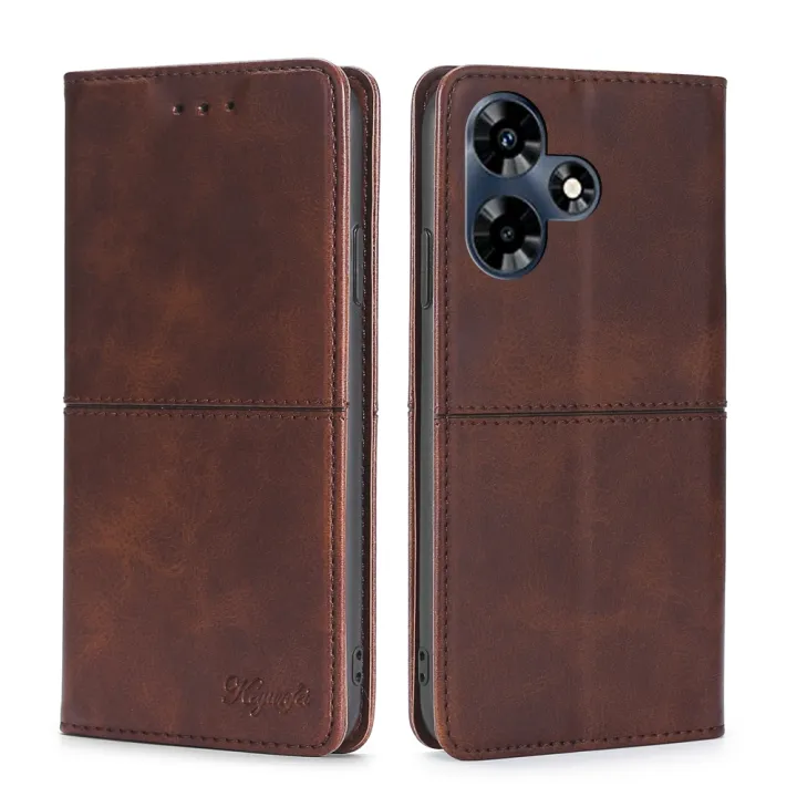 (New arrival) Cow Texture Magnetic Leather Phone Case For Infinix Hot 30 4G