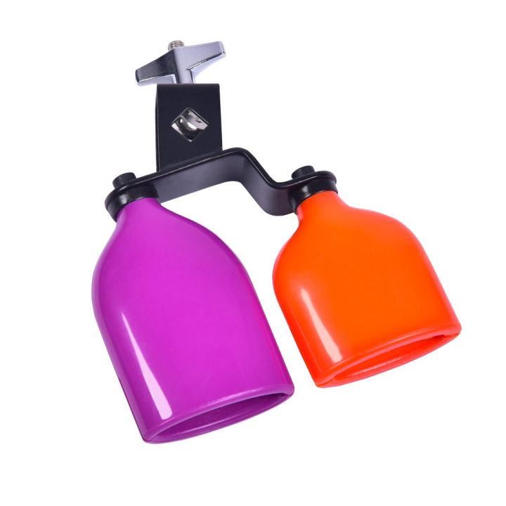 Double Sambago Bell Percussion Jam Block Latin Music Cowbell Knocker Drum Accessories Plastic 10mm Block Musical Instrument Kit