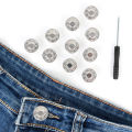 10pcs 17 Mm Seamless Metal Jeans Stud Button Replacement Adjustable Pin Instant Jeans Button. 