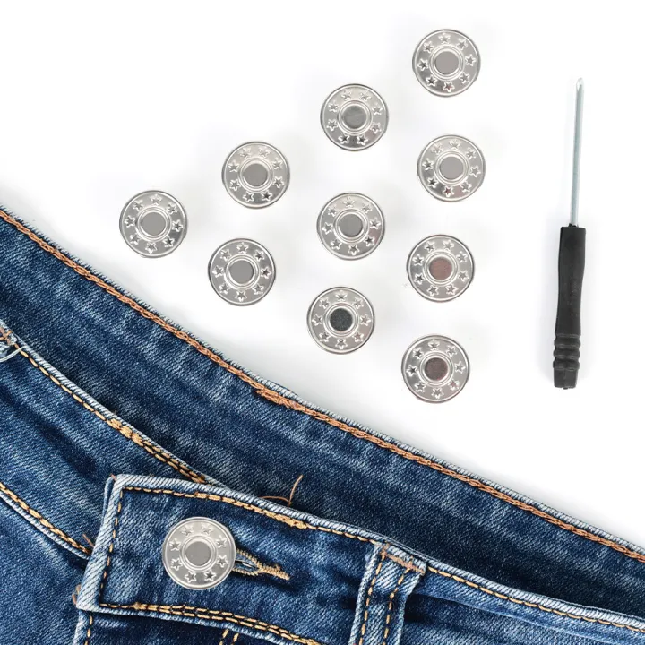 10pcs%2017%20Mm%20Seamless%20Metal%20Jeans%20Stud%20Button%20Replacement%20Adjustable%20Pin%20Instant%20Jeans%20Button%20-%20Image%203