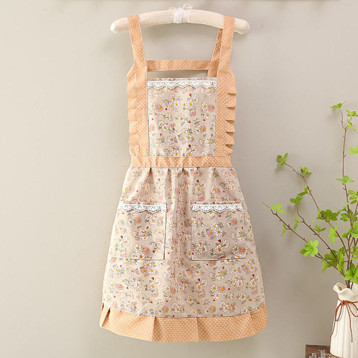 Apron%20Kitchen%20Sleeveless%20Oil%20Resistant%20Cute%20Korean%20Edition%20Home%20Cooking%20Apron%20Small%20Fragmented%20Flower%20Apron%20Household%20Cover%20Up%20-%20Image%207