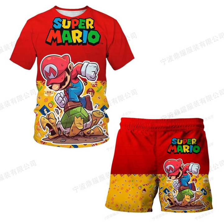 Cool%20Super%20Mario%20T-shirt%20Shorts%20Two-piece%20set%20Children's%20Clothing%20Sets%20Kids%20Boys%20Girls%20Tops%20Tee%20Mario%20Bros%20T-shirt%20Pants%20Suit%20-%20Image%207