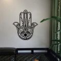 The hamsa hand wall decal sticker , hamsa Vinyl Wall Decal Muslim House Protection Housewares Decor Sticker,IS2011 Size: 52x35cm. 