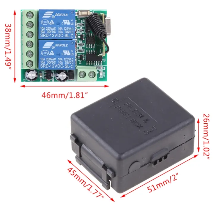 Professional%20Dc%2012v%202ch%20Relay%20Wireless%20Remote%20Control%20Switch%20Module%20Rf%20433mhz%20Remote%20Controller%20-%20Image%205