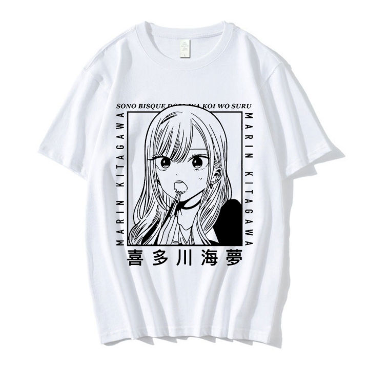 dress up darling shirt Marin Kitagawa T-Shirt My Dress Up Darling Anime Lovers Black T-Shirt All Size