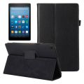 （COD)For Amazon Kindle Fire HD8 (2017) Litchi Texture Horizontal Flip Leather Case with Holder. 