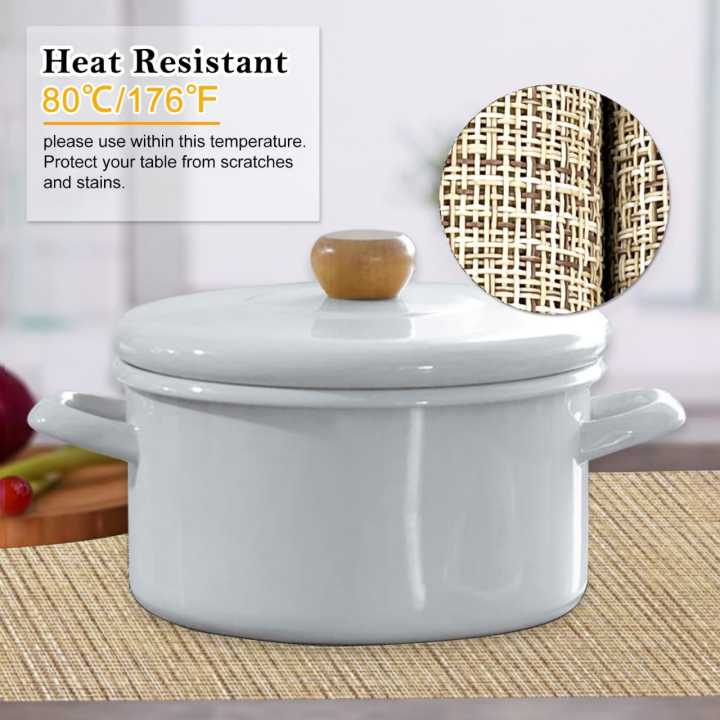 Dining%20Table%20Mats%2012x18%20inches%20Set%20of%206%20Washable%20Placemats%20Indoor/Outdoor%20Vinyl%20Place%20Mats%20for%20Dining%20Table%20Durable%20PVC%20Weave%20Table%20Mats%20-%20Image%204