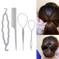 3/4/6pcs French Braid Tool Loop Elastic Hair Bands Remover Cutter Rat Tail Comb Metal Pin Tail Braiding Combs For Hair Styling. 