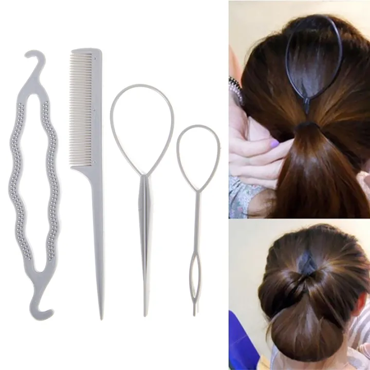 3/4/6pcs%20French%20Braid%20Tool%20Loop%20Elastic%20Hair%20Bands%20Remover%20Cutter%20Rat%20Tail%20Comb%20Metal%20Pin%20Tail%20Braiding%20Combs%20For%20Hair%20Styling%20-%20Image%204