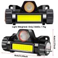 Portable mini High Power LED Headlamp Built-in Battery T6+COB USB Rechargeable Headlight Waterproof Head Torch Head Lamp. 