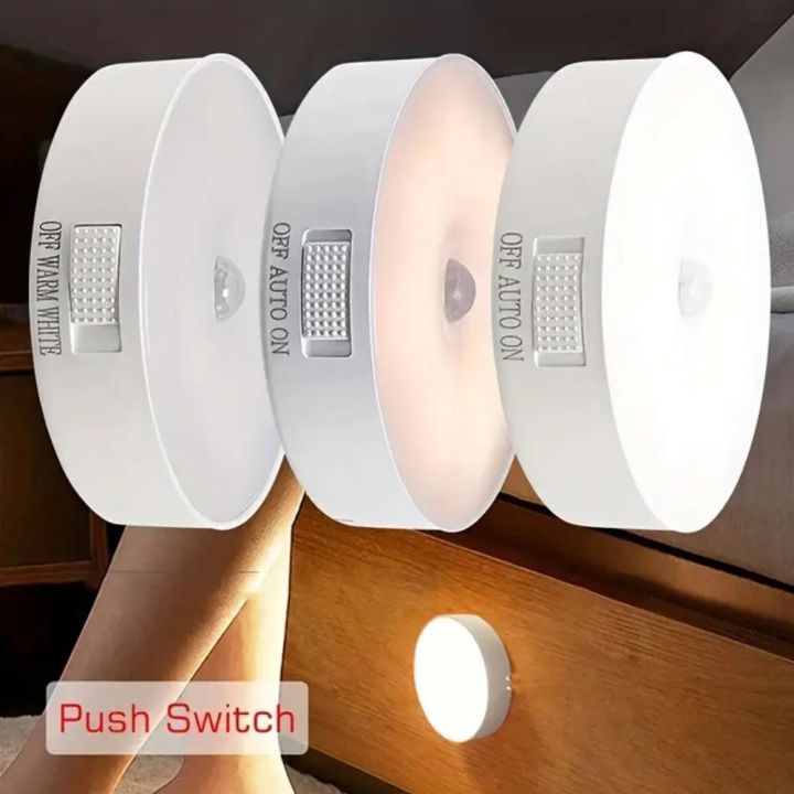 USB Motion Sensor with Switch Bedroom Night Room Decor LED Lamp Rechargeable Home Decoration For Corridors Room Ais