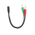 3.5mm Dual Jack Earphone Mic Headphone 2 port Male splitter Stereo AUX Adapter Convert For Samsumg iPhone Phone Laptop Tablet MP3 Player Audio Devices. 