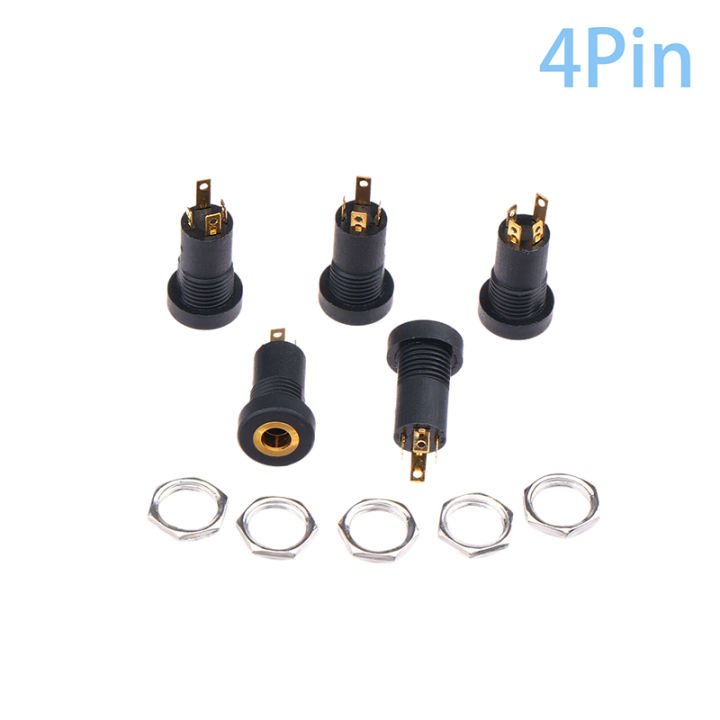 5Pcs%203/4Pin%20PJ392A%20Audio%20Jack%20Socket%203.5MM%20Headphone%20Female%20Socket%20Connector%20With%20Nut%203/4%20Pole%20Stereo%20Audio%20Socket%20Zhongweirui%20-%20Image%208