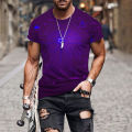 2023 New AI Technology Illustration Men's Creative Men's T-shirt Short Sleeve 3D Top Oversized Breathable Punk T-shirt. 