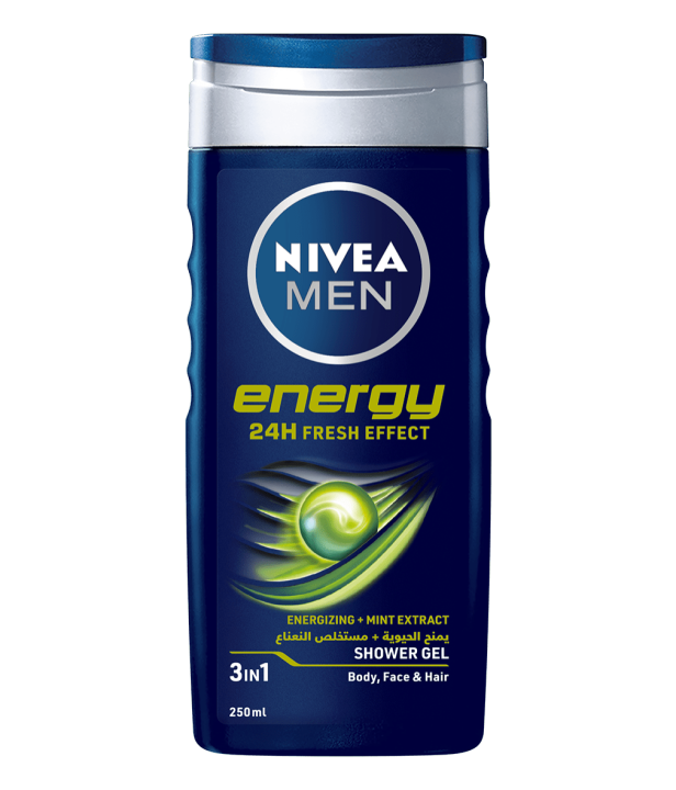 NIVEA Men Energy 3 In 1 Shower Gel With Energizing & Mint Extract - 250Ml