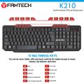 Fantech K210 Multimedia Office Wired Keyboard 114 Keys. 