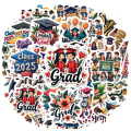 Waterproof Class of 2025 Stickers Multicolor Diploma Stickers realistic style for decorating luggage student gifts celebratory events. 