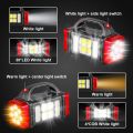 Solar USB Rechargeable Handheld Flashlight With COB Side Light,4 Modes Waterproof LED Searchlight for Camping Power Outages. 