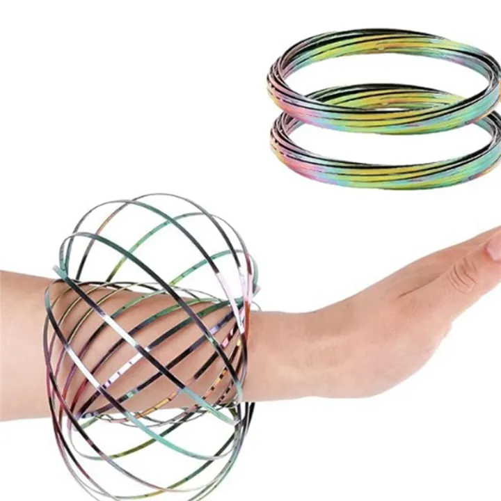 2Pcs%20Flow%20Ring%20Magic%20Bracelet%20Toy%20Metal%20Fastening%20Flow%20Rings%20Magic%20Hand%20Toy(Rainbow)%20Easy%20to%20Use%20-%20Image%206