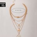 【ZOSR】Bohemian Moon Pendant Necklace for Women Charms Star Shiny Crystal Stone Multi-layer Geometry Party Jewelry Collar. 