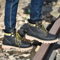 【BestGO】Caterpillar Men Steel Toe Plain Soft-Toe Work Shoes Couple Cowhide Classic Martin Boots for Men Women Size 35-46. 