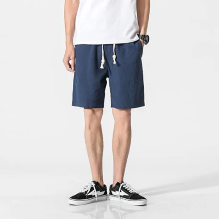 Yfashion%20Men%20Cotton%20Shorts%20Solid%20Color%20Cotton%20And%20Linen%20Loose%20Casual%20Large%20Size%20Summer%20Beach%20Cropped%20Pants%20with%20Pockets%20color%20-%20Image%203