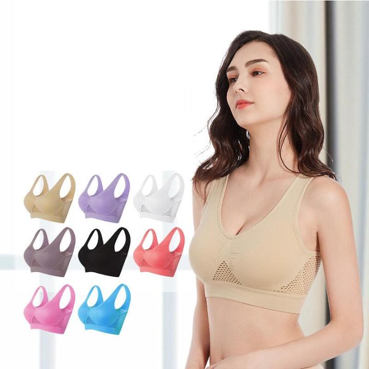 Plus Size S-4XL Women Seamless Bra Underwear Lady Push Up Gathers Sports Brassiere Paded Vest Top Bra
