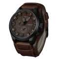 Curren Analog Movement Fashionable Leather Stripe Casual Party Gents Men Boys Elegent Watch. 