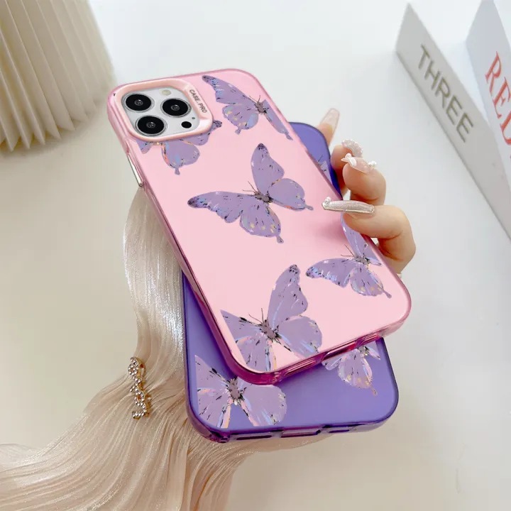 Hontinga%20for%20Samsung%20J7%20Prime%20Back%20Cover%20Colorful%20Sliver%20Double%20Sided%20Soft%20Edge%20Hard%20Back%20Purple%20Butterfly%20Phone%20Case%20for%20Girl%20-%20Image%208