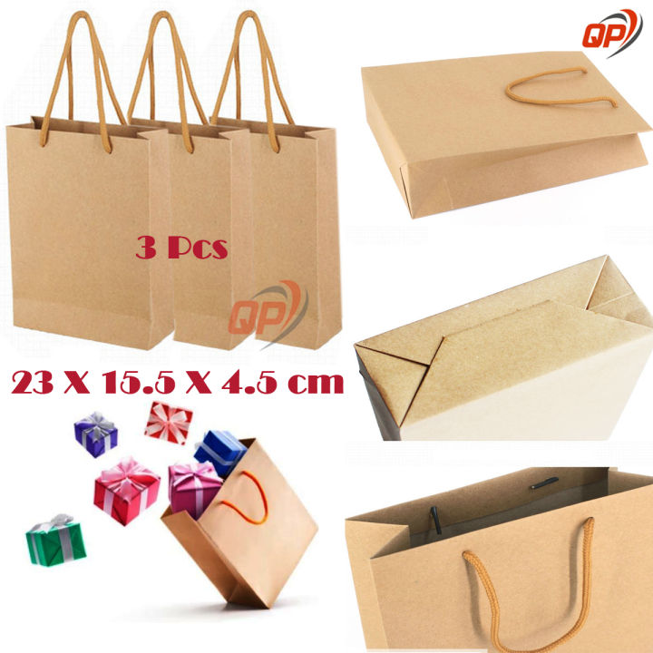 QP Pcs Blank Kraft Gift Paper Handbag Create your own Goody bag