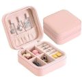 PU Leather Organizer For Jewelry Portable Jewelry Box Travel Ring box Zipper. 