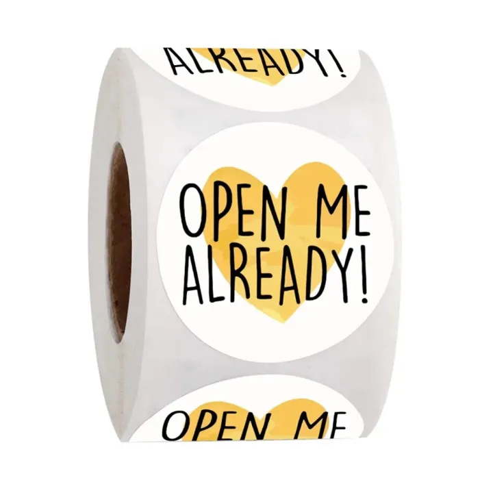 Open Me Up Sticker 50-500Pcs“Open Me Already Stickers 1inch Thank You Sticker for Gift Box ...