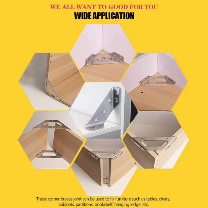 1/10%20Set%20Stainless%20Steel%20Universal%20Furniture%20Corner%20Bracket%20Angle%20Fasten%20Connector%20Bedframe%20Cabinet%20Drawer%20Chair%20Hardware%20Triangle%20Support%20Frame%20-%20Image%203