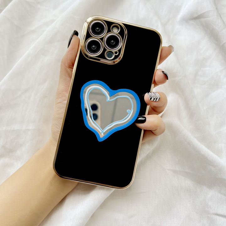 MiniCase%20For%20Samsung%20Galaxy%20A03s%20Shining%206D%20gold-plated%20three-dimensional%20love%20heart%20type%20makeup%20mirror%20blue%20brush%20stroke%20airbag%20station%20mobile%20phone%20back%20cover%20square%20cover%20girls%20and%20boys%20gift%20soft%20hard%20waterproof%20anti-fall%20protective%20case%20-%20Image%2010