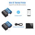 Receipt Printer, Portable Mini Thermal Receipt Printer 2 inch Wireless BT USB Receipt Bill Ticket Printer with 58mm Print Paper Compatible with Android Windows for Restaurant Sales Retail. 
