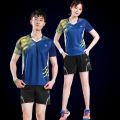 2023Badminton Clothes Outfit Men's and Women's Short-Sleeved Sports Summer Volleyball Tennis Table Tennis Training Uniform Customization. 